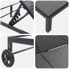 Solstol med Kuddar och Hjul för 2 Personer Svart Poly Rattan vidaXL 200 x 109 x 27.5 cm – miniatyr 8