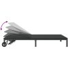 Solstol med Kuddar och Hjul för 2 Personer Svart Poly Rattan vidaXL 200 x 109 x 27.5 cm – miniatyr 9