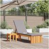Solstol med Kudde 200x55x30 cm Massivt Akaciaträ vidaXL 200 x 55 x 94 cm – miniatyr 3