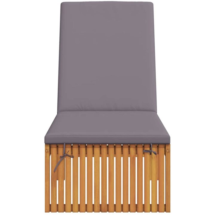 Solstol med Kudde 200x55x30 cm Massivt Akaciaträ vidaXL 200 x 55 x 94 cm – bild 4