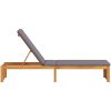 Solstol med Kudde 200x55x30 cm Massivt Akaciaträ vidaXL 200 x 55 x 94 cm – miniatyr 5