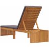 Solstol med Kudde 200x55x30 cm Massivt Akaciaträ vidaXL 200 x 55 x 94 cm – miniatyr 6