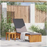 Solstol med Kudde 200x55x30 cm Massivt Akaciaträ vidaXL