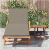 Solstol med kudde och bord Taupe Massivt Akaciaträ vidaXL 200 x 67 x 84 cm – miniatyr 3