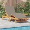 Solstol med kudde och bord Taupe Massivt Akaciaträ vidaXL 200 x 67 x 84 cm – miniatyr 1