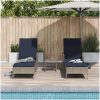 solstol Set om 3 Grå och marinblå PE konstrotting, metall Fällbar vidaXL 35 x 35 x 32cm – miniatyr 4