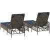 solstol Set om 3 Grå och marinblå PE konstrotting, metall Fällbar vidaXL 35 x 35 x 32cm – miniatyr 8