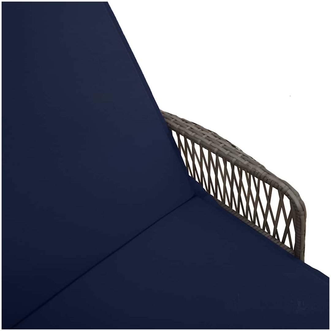 solstol Set om 3 Grå och marinblå PE konstrotting, metall Fällbar vidaXL 35 x 35 x 32cm – bild 9