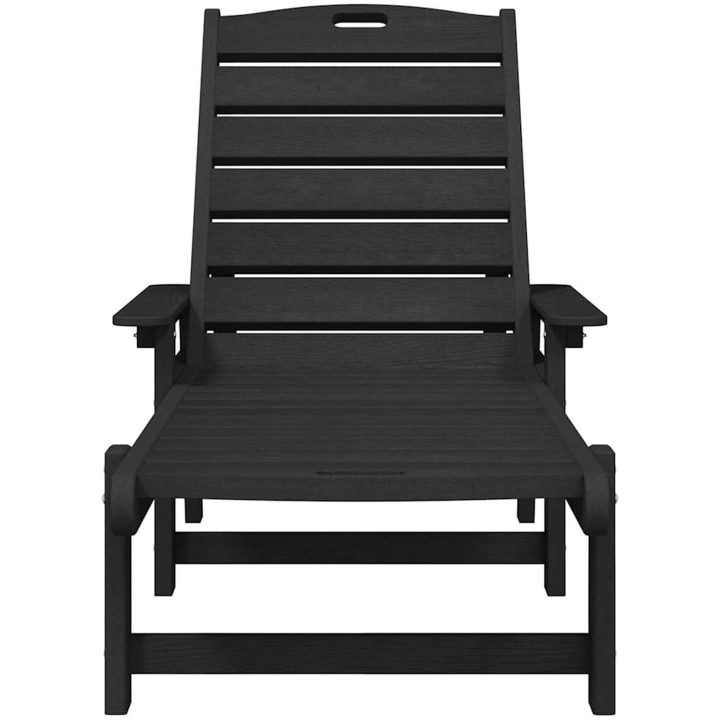 Solstol Svart 53x162x98.5 cm HDPE vidaXL 53 x 195.5 x 98.5 cm – bild 4