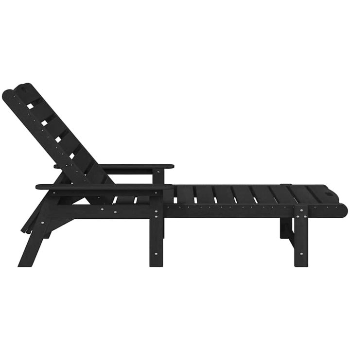 Solstol Svart 53x162x98.5 cm HDPE vidaXL 53 x 195.5 x 98.5 cm – bild 5