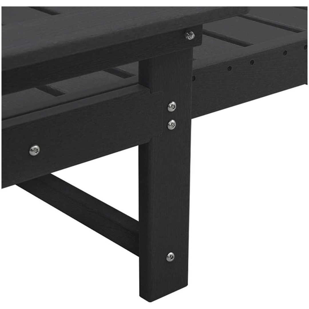 Solstol Svart 53x162x98.5 cm HDPE vidaXL 53 x 195.5 x 98.5 cm – bild 8