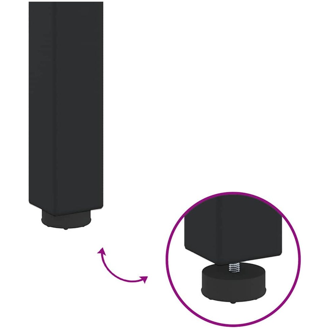 Solstol Svart Massivt Akaciaträ vidaXL 200 x 55 x 35 cm – bild 12