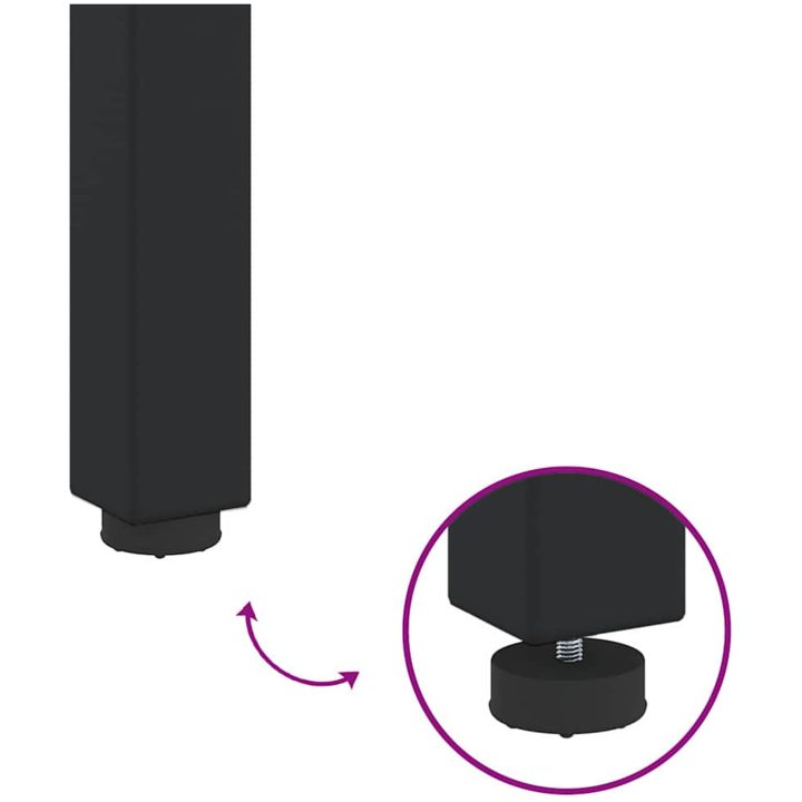 Solstol Svart Massivt Akaciaträ vidaXL 200 x 55 x 35 cm – bild 12