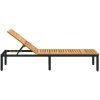 Solstol Svart Massivt Akaciaträ vidaXL 200 x 55 x 35 cm – miniatyr 7