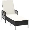 solstol svart och gräddvit PE rattan vidaXL 157 x 55 x 92 cm – miniatyr 2
