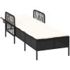 solstol svart och gräddvit PE rattan vidaXL 157 x 55 x 92 cm – miniatyr 4