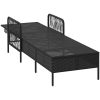 solstol svart och gräddvit PE rattan vidaXL 157 x 55 x 92 cm – miniatyr 5