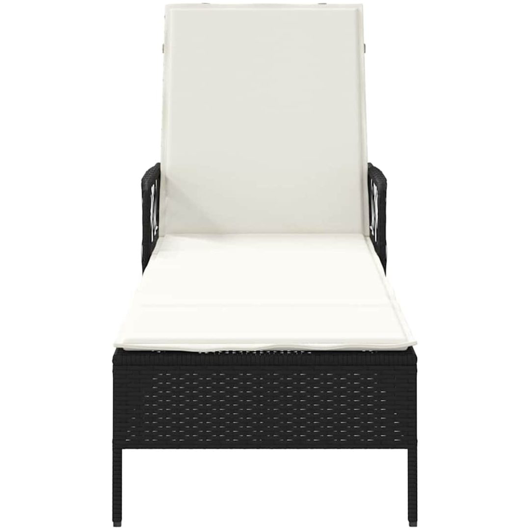 solstol svart och gräddvit PE rattan vidaXL 157 x 55 x 92 cm – bild 6