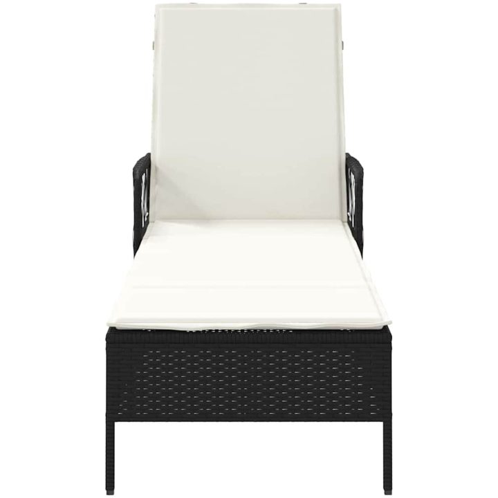 solstol svart och gräddvit PE rattan vidaXL 157 x 55 x 92 cm – bild 6