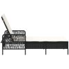 solstol svart och gräddvit PE rattan vidaXL 157 x 55 x 92 cm – miniatyr 7