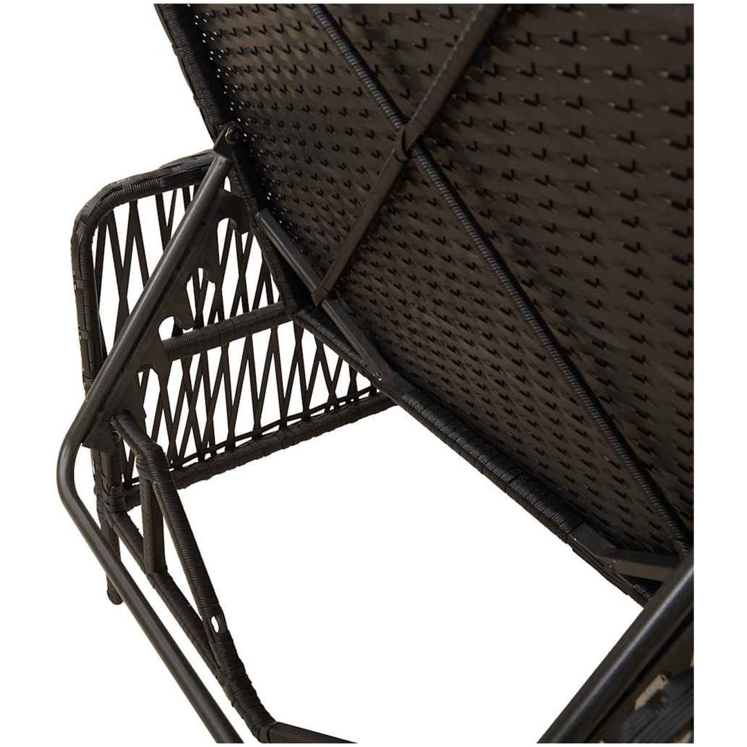 solstol svart och gräddvit PE rattan vidaXL 157 x 55 x 92 cm – bild 10