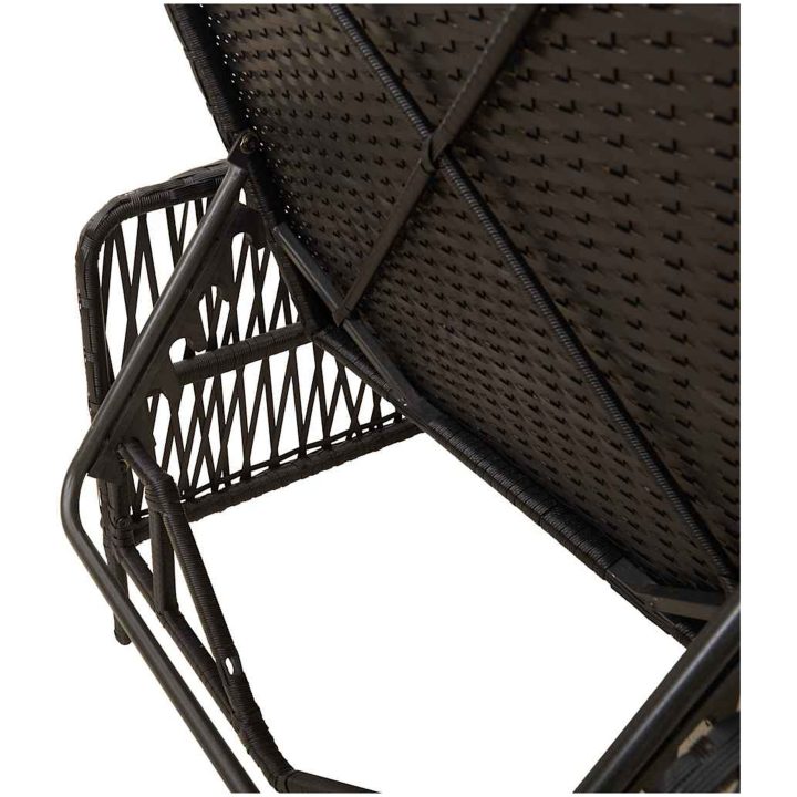 solstol svart och gräddvit PE rattan vidaXL 157 x 55 x 92 cm – bild 10