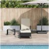 solstol svart och gräddvit PE rattan vidaXL 157 x 55 x 92 cm – miniatyr 1