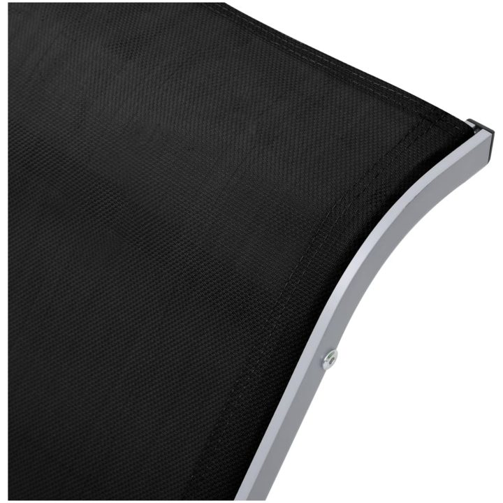 Solstol textilen och aluminium svart vidaXL – bild 6