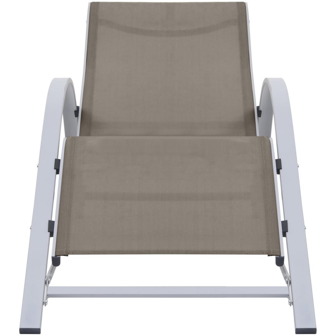 Solstol textilen och aluminium taupe vidaXL – bild 2