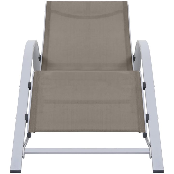 Solstol textilen och aluminium taupe vidaXL – bild 2