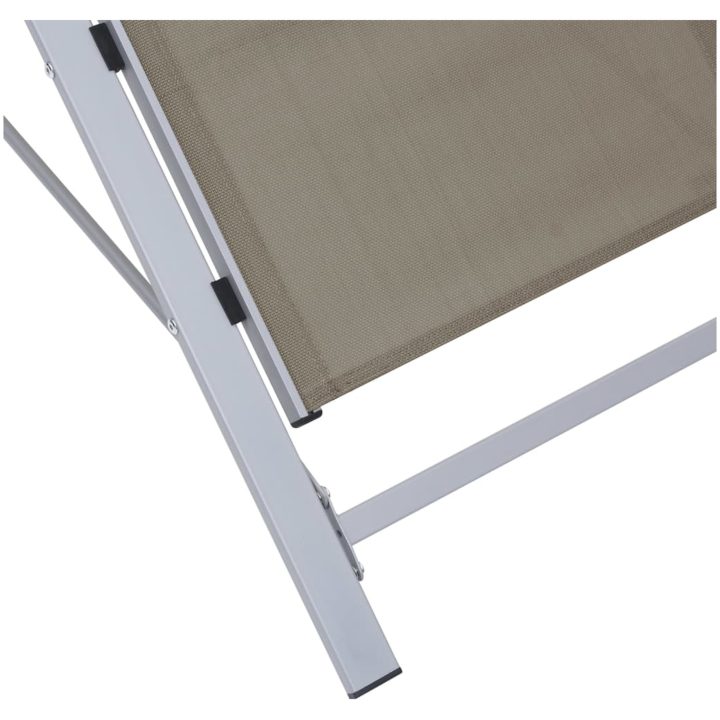 Solstol textilen och aluminium taupe vidaXL – bild 5