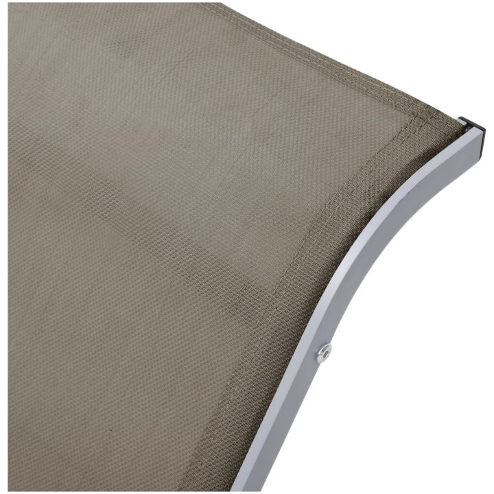 Solstol textilen och aluminium taupe vidaXL – bild 6