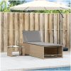 Solstolar 2 st med bord beige konstrotting vidaXL – miniatyr 3