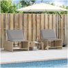 Solstolar 2 st med bord beige konstrotting vidaXL – miniatyr 4