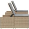 Solstolar 2 st med bord beige konstrotting vidaXL – miniatyr 7