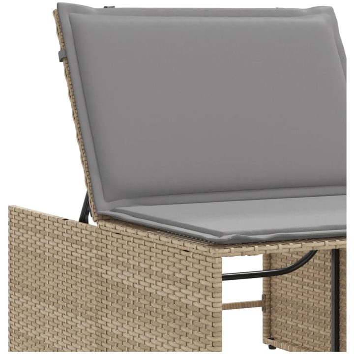 Solstolar 2 st med bord beige konstrotting vidaXL – bild 10