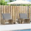 Solstolar 2 st med bord beige konstrotting vidaXL – miniatyr 1