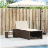 Solstolar 2 st med bord brun konstrotting vidaXL – miniatyr 3