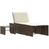 Solstolar 2 st med bord brun konstrotting vidaXL – miniatyr 5