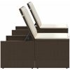 Solstolar 2 st med bord brun konstrotting vidaXL – miniatyr 7