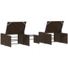 Solstolar 2 st med bord brun konstrotting vidaXL – miniatyr 8