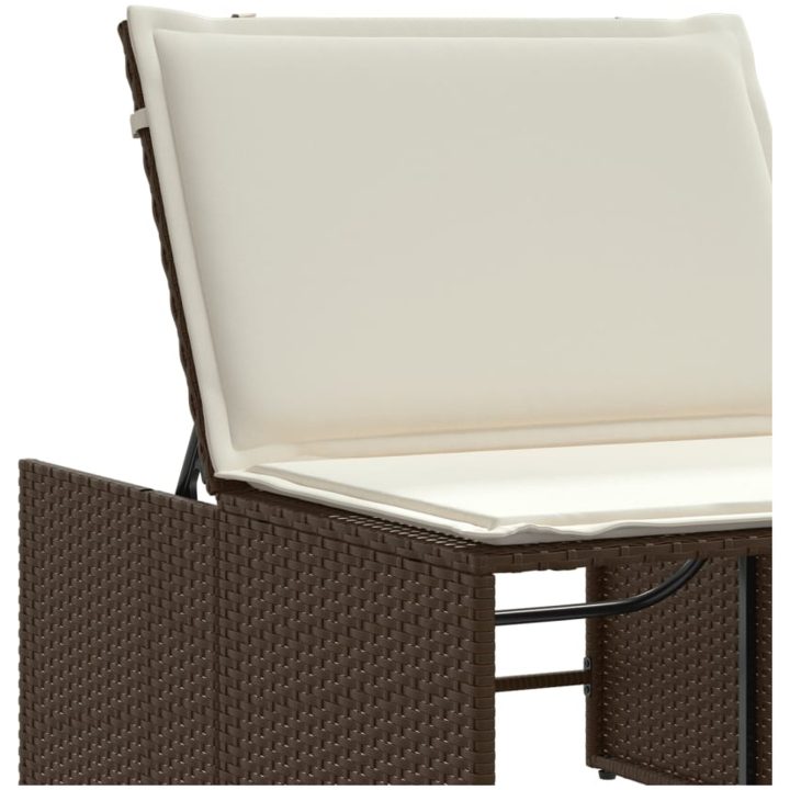 Solstolar 2 st med bord brun konstrotting vidaXL – bild 10