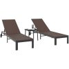 Solstolar 2 st med hjul och bord Brun Poly Rattan vidaXL Standard – miniatyr 3