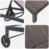 Solstolar 2 st med hjul och bord Brun Poly Rattan vidaXL Standard – miniatyr 10