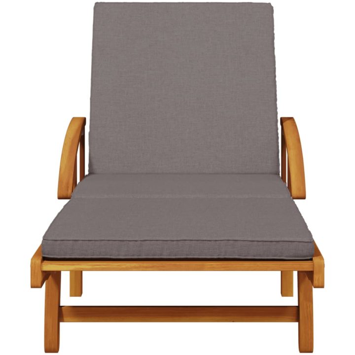 Solstolar 2 st med kuddar 200x68x83 cm massivt akaciaträ vidaXL – bild 3