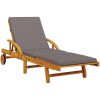Solstolar 2 st med kuddar 200x68x83 cm massivt akaciaträ vidaXL – miniatyr 4
