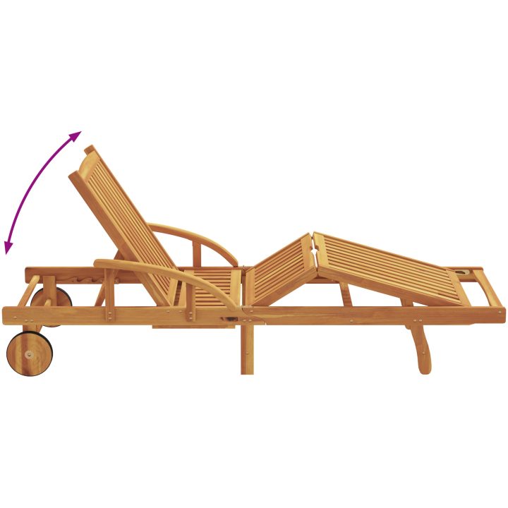 Solstolar 2 st med Kuddar och Bord Röd Solid Akaciaträ vidaXL 200 x 67 x 84 cm – bild 12
