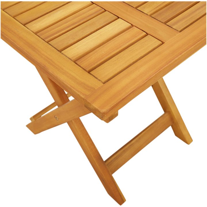 Solstolar 2 st med Kuddar och Bord Röd Solid Akaciaträ vidaXL 200 x 67 x 84 cm – bild 7