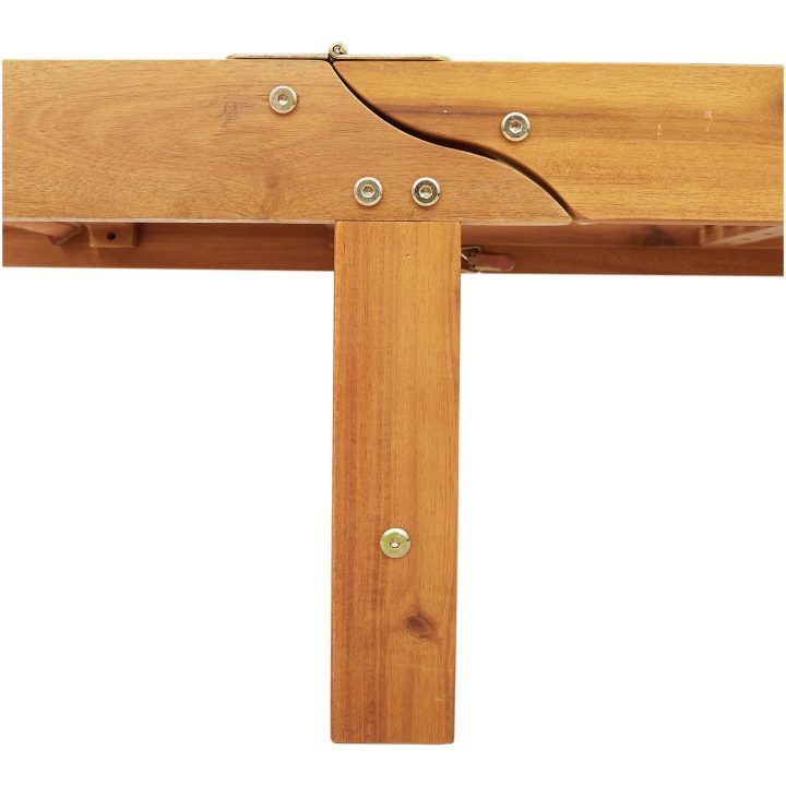 Solstolar 2 st med Kuddar och Bord Röd Solid Akaciaträ vidaXL 200 x 67 x 84 cm – bild 9