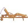 Solstolar 2 st med Kuddar och Hjul, Beige, Massivt trä Akacia vidaXL 200 x 67 x 84 cm – miniatyr 7